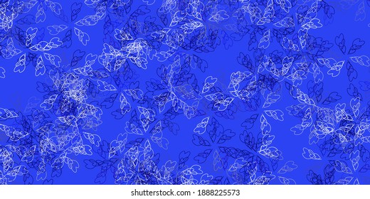 Light purple vector abstract backdrop with leaves. Shining colored illustration with leaves in doodle style. Pattern for women day promotion.