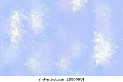 Light Purple vector abstract backdrop with flowers. Brand new colored illustration with flowers. The best design for your business.