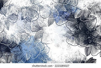 Light Purple vector abstract backdrop with flowers. Brand new colored illustration with flowers. Doodle design for your web site.
