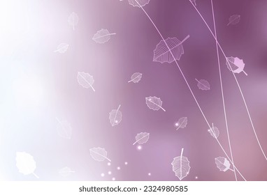 Light Purple vector abstract backdrop with trees, branches. Creative illustration in blurred style with flowers. Template for backgrounds of cell phones.