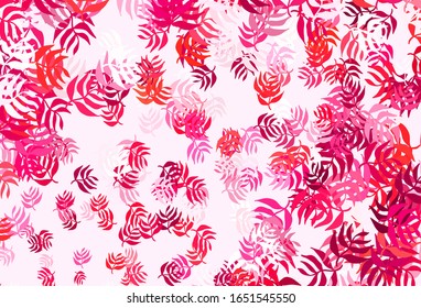 Light Purple vector abstract background with leaves. Brand new colored illustration in blurry style with leaves. Hand painted design for web, leaflets.