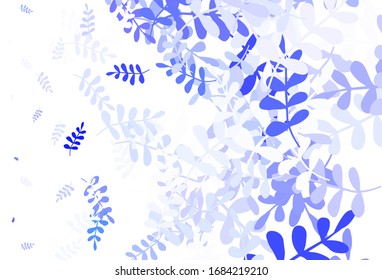 Light Purple vector abstract background with leaves. Colorful illustration in doodle style with leaves. Elegant pattern for your brand book.