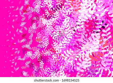 Light Purple vector abstract background with leaves. leaves on elegant natural pattern with gradient. Pattern for heads of websites, designs.