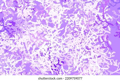 Light Purple vector abstract background with leaves, branches. Glitter abstract illustration with leaves and branches. The best design for your business.