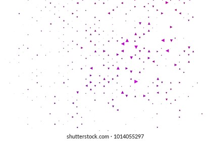 Light Purple vector abstract colorful background, which consist of triangles. Pattern with colored triangles on white background.