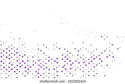 Light Purple vector abstract colorful background, which consist of triangles. Pattern with colored triangles on white background.