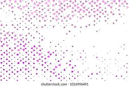 Light Purple vector abstract colorful background, which consist of triangles. Pattern with colored triangles on white background.