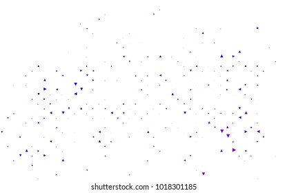 Light Purple vector abstract colorful background, which consist of triangles. Pattern with colored triangles on white background.