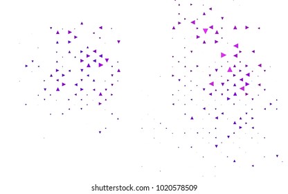 Light Purple vector abstract colorful background, which consist of triangles. Pattern with colored triangles on white background.