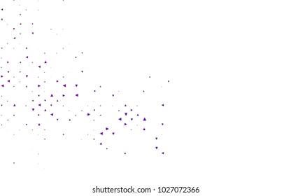Light Purple vector abstract colorful background, which consist of triangles. Pattern with colored triangles on white background.