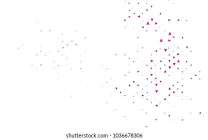 Light Purple vector abstract colorful background, which consist of triangles. Pattern with colored triangles on white background.