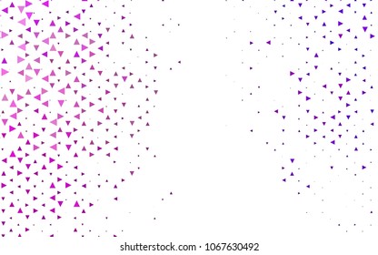 Light Purple vector abstract colorful background, which consist of triangles. Pattern with colored triangles on white background.