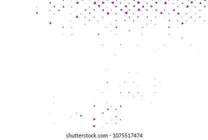Light Purple vector abstract colorful background, which consist of triangles. Pattern with colored triangles on white background.