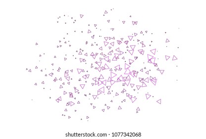 Light Purple vector abstract colorful background, which consist of triangles. Pattern with colored triangles on white background.