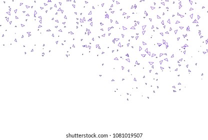 Light Purple vector abstract colorful background, which consist of triangles. Pattern with colored triangles on white background.