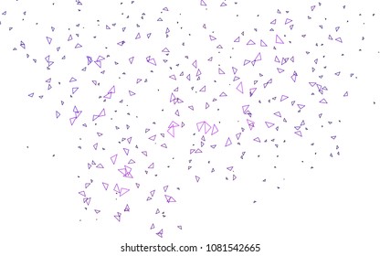 Light Purple vector abstract colorful background, which consist of triangles. Pattern with colored triangles on white background.