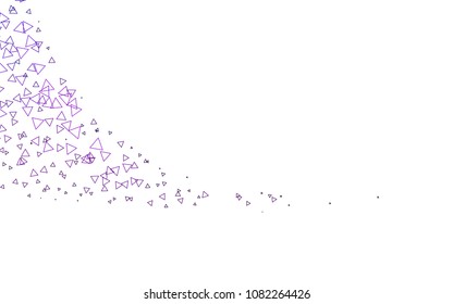 Light Purple vector abstract colorful background, which consist of triangles. Pattern with colored triangles on white background.