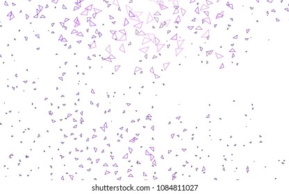 Light Purple vector abstract colorful background, which consist of triangles. Pattern with colored triangles on white background.