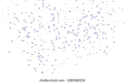 Light Purple vector abstract colorful background, which consist of triangles. Pattern with colored triangles on white background.