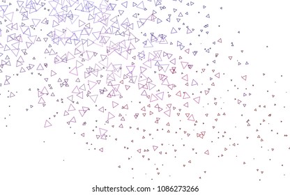 Light Purple vector abstract colorful background, which consist of triangles. Pattern with colored triangles on white background.