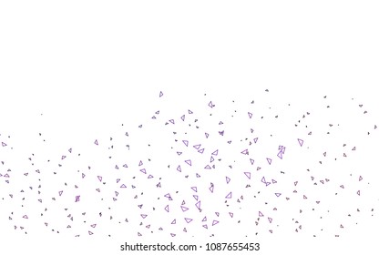 Light Purple vector abstract colorful background, which consist of triangles. Pattern with colored triangles on white background.
