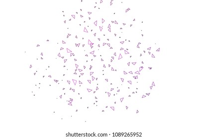 Light Purple vector abstract colorful background, which consist of triangles. Pattern with colored triangles on white background.