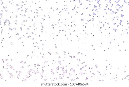 Light Purple vector abstract colorful background, which consist of triangles. Pattern with colored triangles on white background.