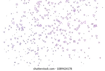 Light Purple vector abstract colorful background, which consist of triangles. Pattern with colored triangles on white background.