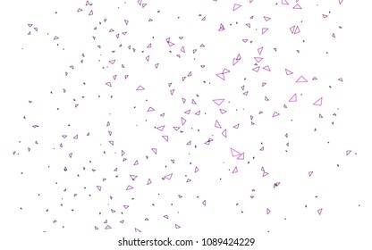 Light Purple vector abstract colorful background, which consist of triangles. Pattern with colored triangles on white background.