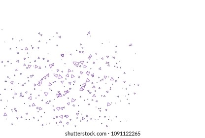 Light Purple vector abstract colorful background, which consist of triangles. Pattern with colored triangles on white background.