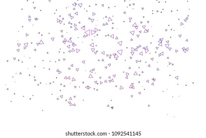 Light Purple vector abstract colorful background, which consist of triangles. Pattern with colored triangles on white background.