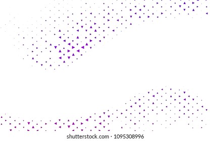 Light Purple vector abstract colorful background, which consist of triangles. Pattern with colored triangles on white background.