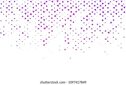 Light Purple vector abstract colorful background, which consist of triangles. Pattern with colored triangles on white background.