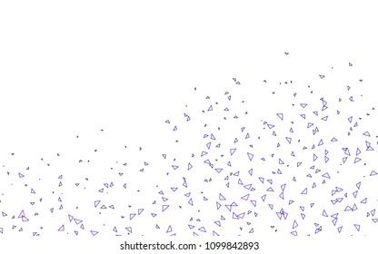 Light Purple vector abstract colorful background, which consist of triangles. Pattern with colored triangles on white background.
