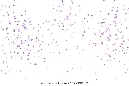 Light Purple vector abstract colorful background, which consist of triangles. Pattern with colored triangles on white background.