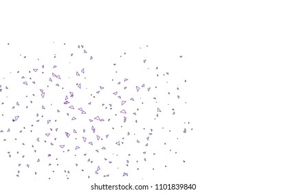 Light Purple vector abstract colorful background, which consist of triangles. Pattern with colored triangles on white background.