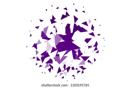 Light Purple vector abstract colorful background, which consist of triangles. Pattern with colored triangles on white background.