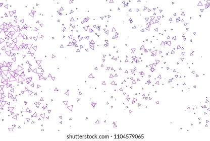 Light Purple vector abstract colorful background, which consist of triangles. Pattern with colored triangles on white background.
