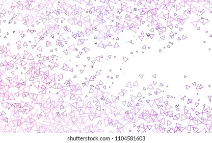 Light Purple vector abstract colorful background, which consist of triangles. Pattern with colored triangles on white background.