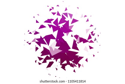 Light Purple vector abstract colorful background, which consist of triangles. Pattern with colored triangles on white background.