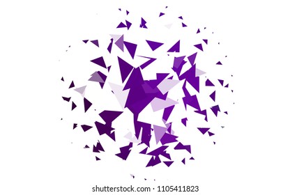 Light Purple vector abstract colorful background, which consist of triangles. Pattern with colored triangles on white background.