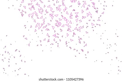 Light Purple vector abstract colorful background, which consist of triangles. Pattern with colored triangles on white background.