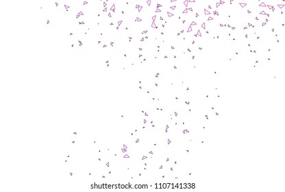 Light Purple vector abstract colorful background, which consist of triangles. Pattern with colored triangles on white background.