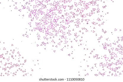 Light Purple vector abstract colorful background, which consist of triangles. Pattern with colored triangles on white background.