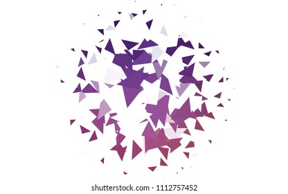 Light Purple vector abstract colorful background, which consist of triangles. Pattern with colored triangles on white background.