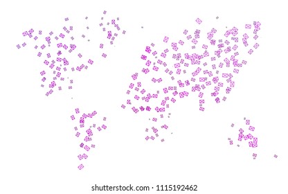 Light Purple vector abstract colorful background, which consist of triangles. Pattern with colored triangles on white background.