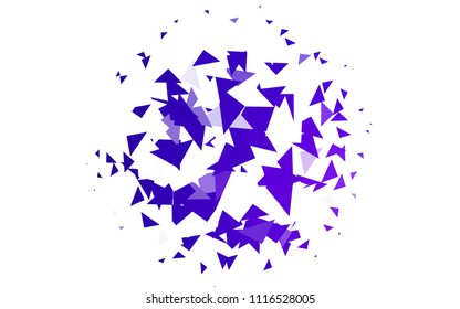 Light Purple vector abstract colorful background, which consist of triangles. Pattern with colored triangles on white background.