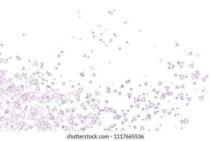 Light Purple vector abstract colorful background, which consist of triangles. Pattern with colored triangles on white background.