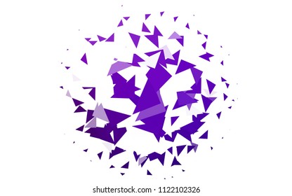 Light Purple vector abstract colorful background, which consist of triangles. Pattern with colored triangles on white background.