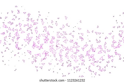 Light Purple vector abstract colorful background, which consist of triangles. Pattern with colored triangles on white background.